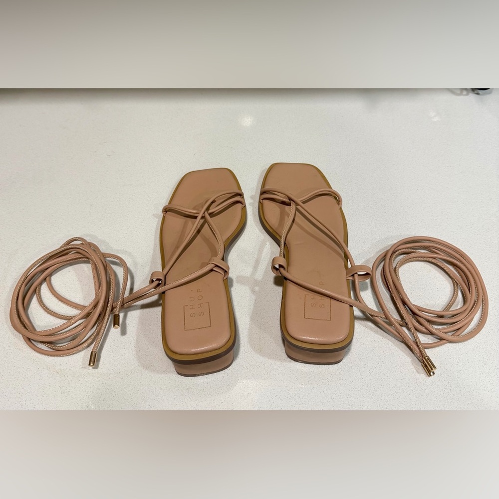 ShuShop Stylish Nude Gladiator Strappy Sandals